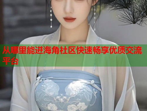 从哪里能进海角社区快速畅享优质交流平台  第1张